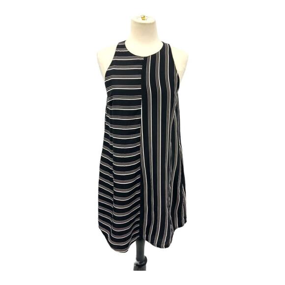 Rebecca Minkoff Elia Black Stripe Trapeze Swing Dress with pockets Size 2 - Picture 1 of 7